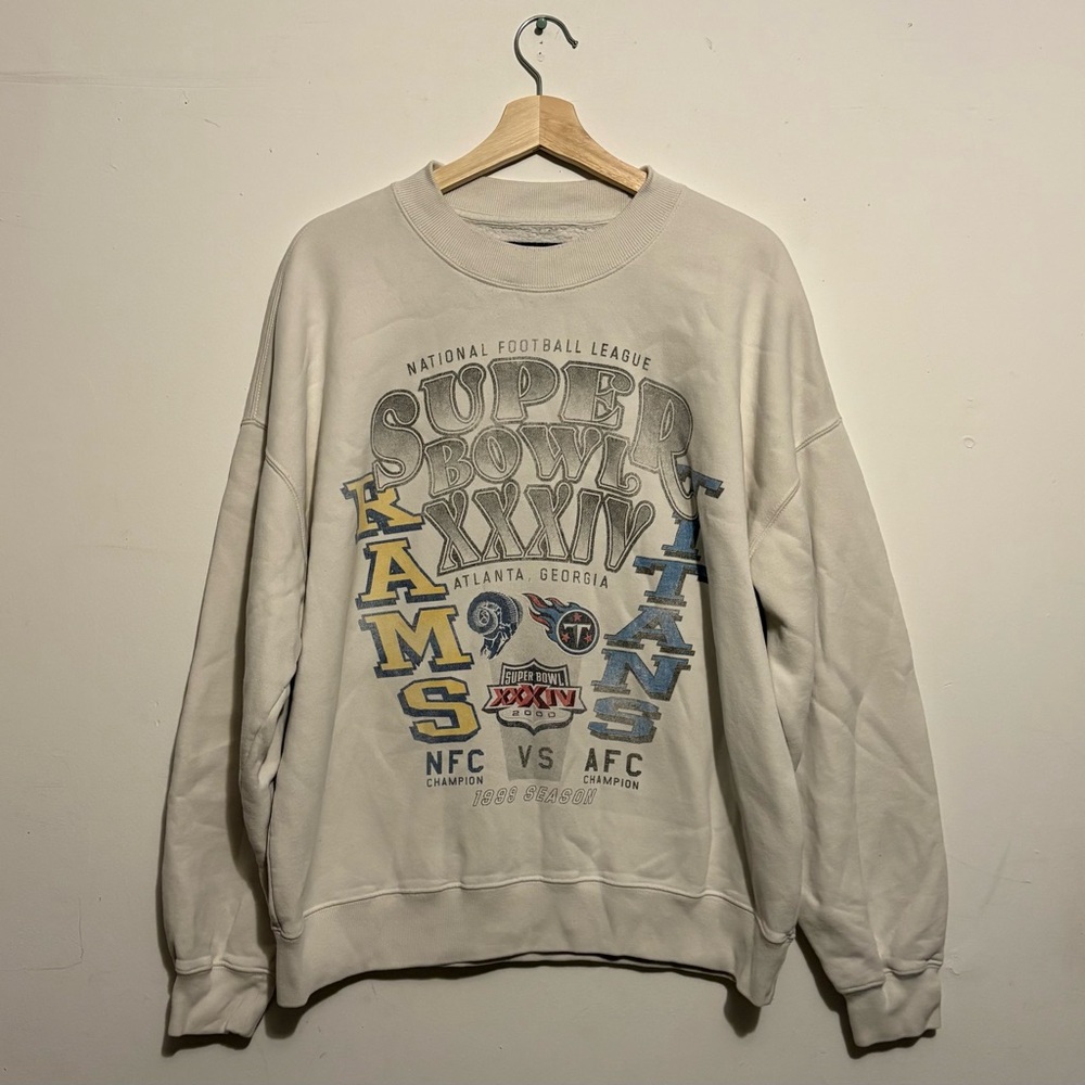 🏟️ ABERCROMBIE & FITCH X NFL RAMS TITANS 1999 SUPER BOWL XXXIV SWEATSHIRT 🏟️
